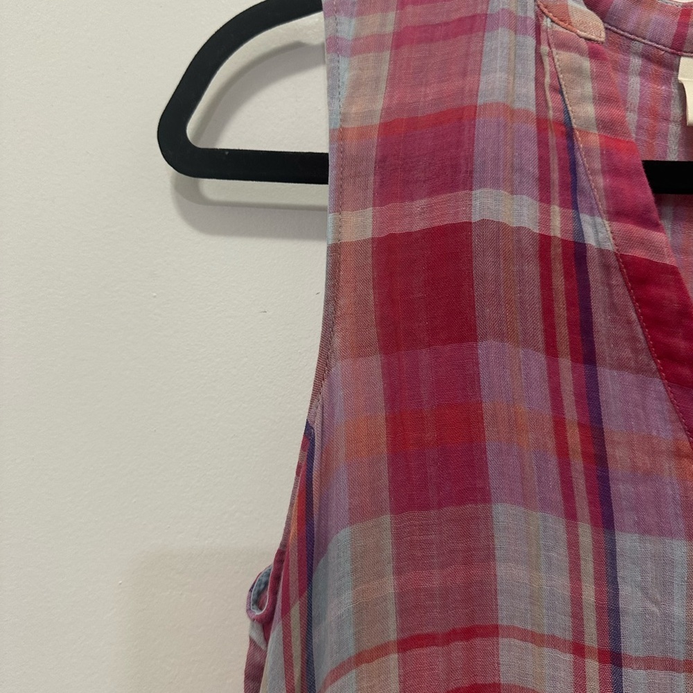 Maeve Anthropologie Plaid Swing Sleeveless Dress Sz S - Picture 6 of 10